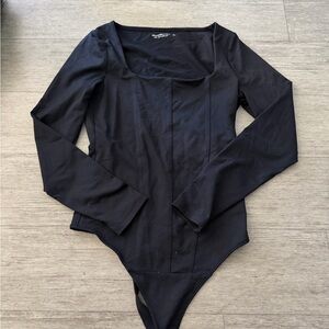 Abercrombie & Fitch Black Long Sleeve Bodysuit